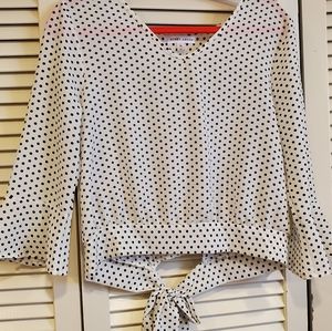 White polka dot crop top. Size M. Honey peace brand.